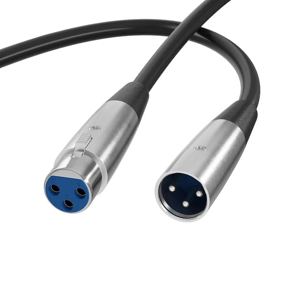 XLR Male to XLR Female Microphone Extension Cable - 6mm Cable with 3P